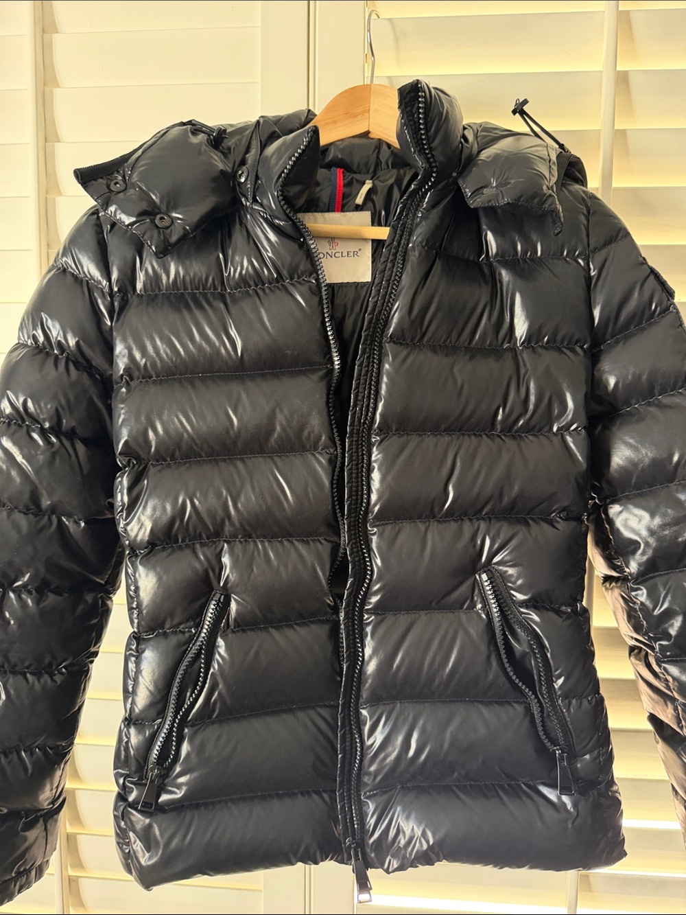 Moncler Black Glossy Quilted Down Puffer Jacket